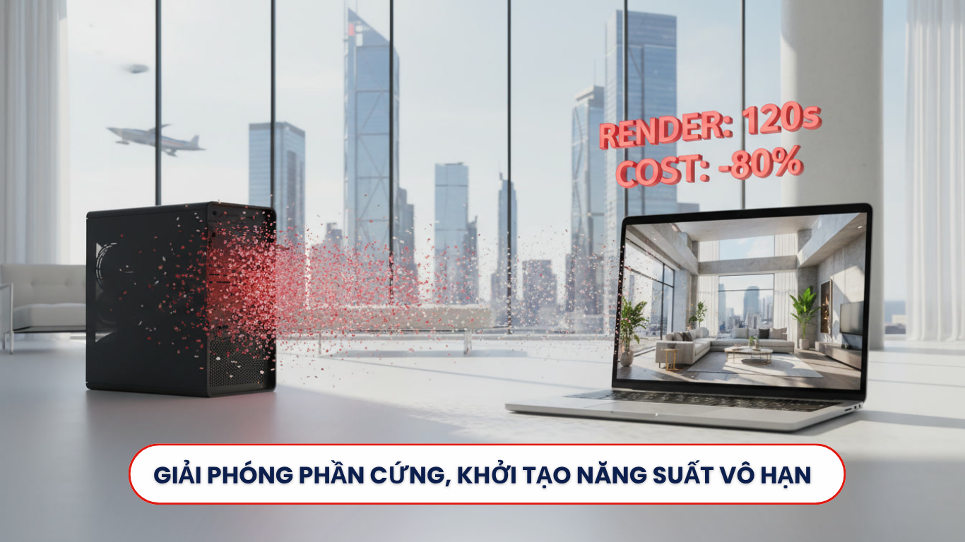 Toàn cảnh cuộc cách mạng hiệu suất: AI Cloud Rendering và 3D Rendering truyền thống – Đâu là bài toán kinh tế tối ưu?