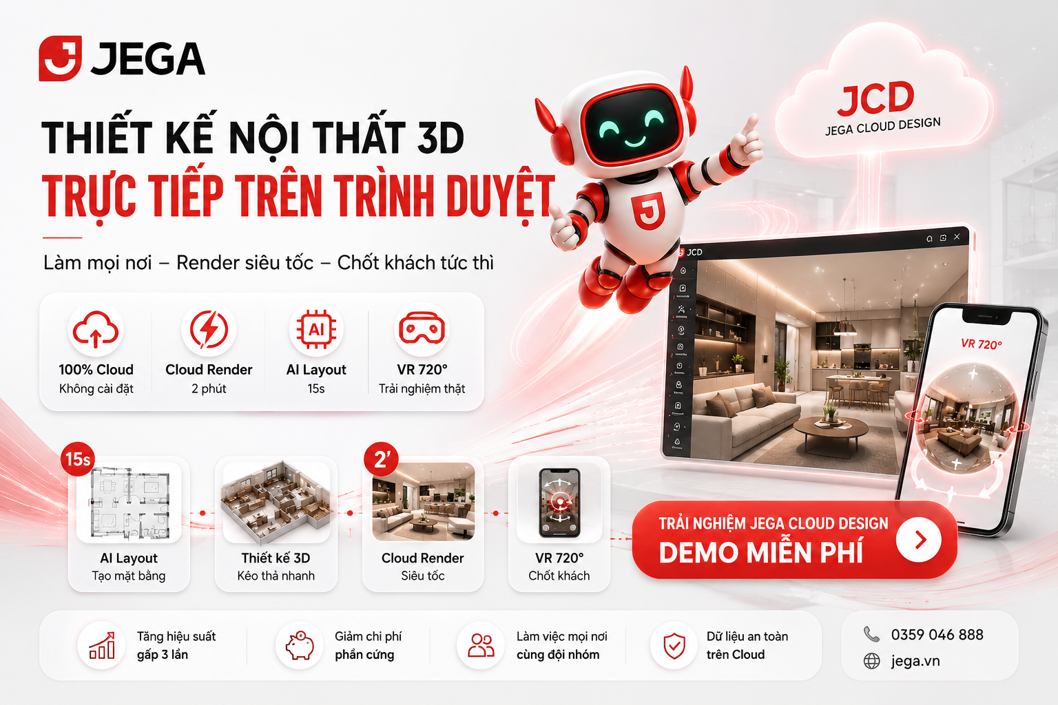 THIẾT KẾ NỘI THẤT 3D TRỰC TIẾP TRÊN TRÌNH DUYỆT: KỶ NGUYÊN GIẢI PHÓNG KIẾN TRÚC SƯ KHỎI MÁY TRẠM CỒNG KỀNH