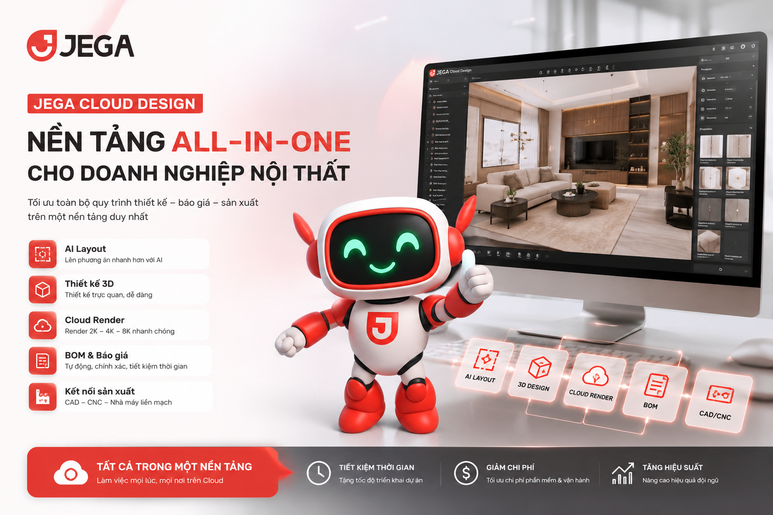 JEGA Cloud Design và hướng tiếp cận mới cho doanh nghiệp nội thất