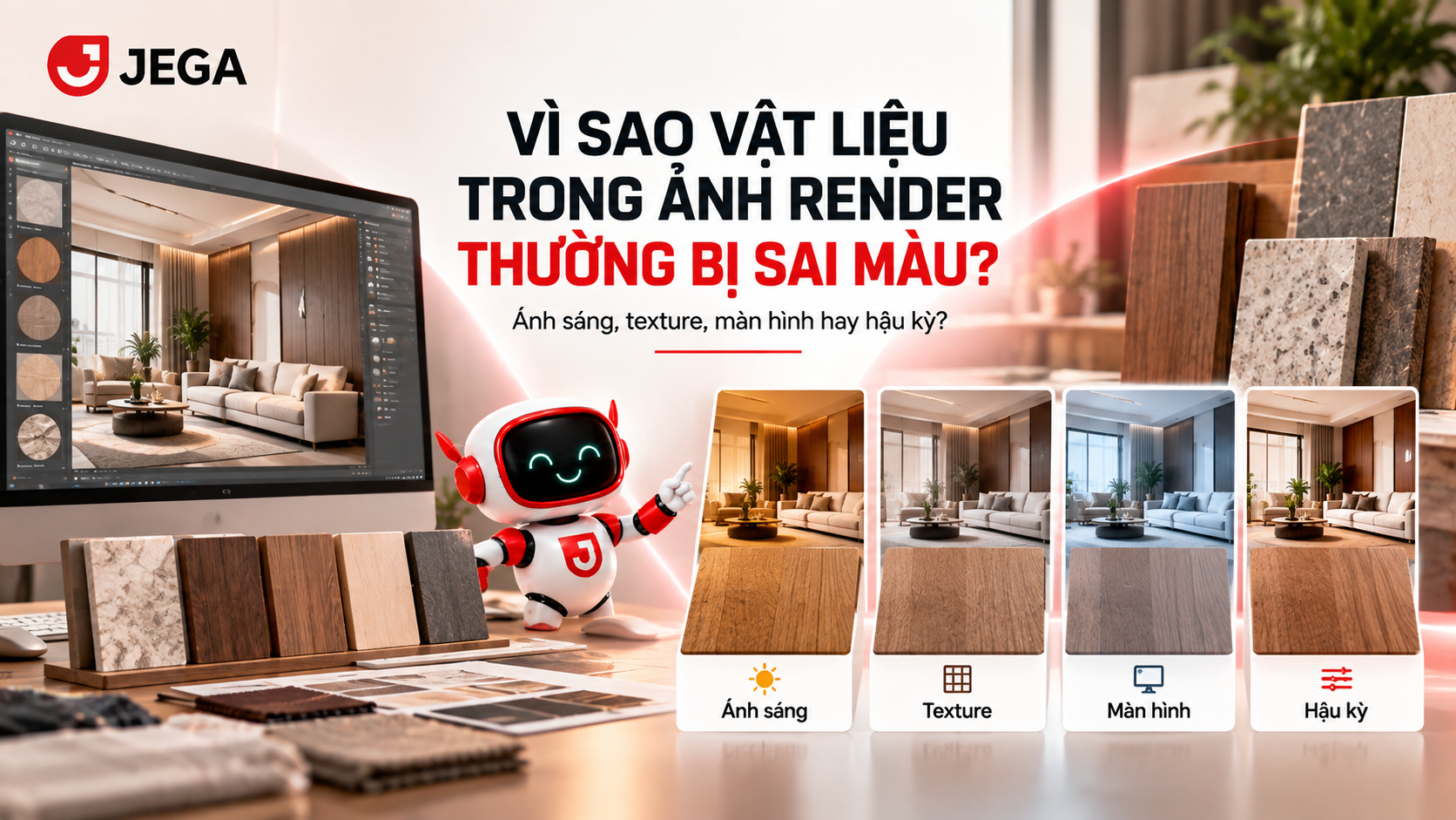 Vì sao vật liệu trong ảnh render thường bị sai màu?