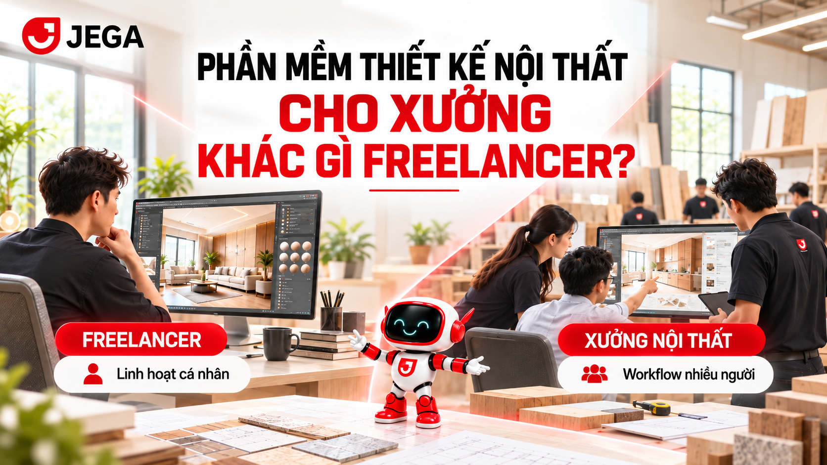 Phần mềm thiết kế cho xưởng nội thất khác gì freelancer?