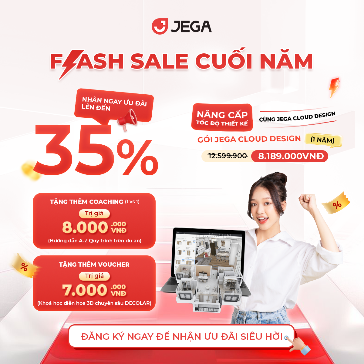 Flash Sale cuối năm: Nâng cấp tốc độ thiết kế cùng JEGA Cloud Design