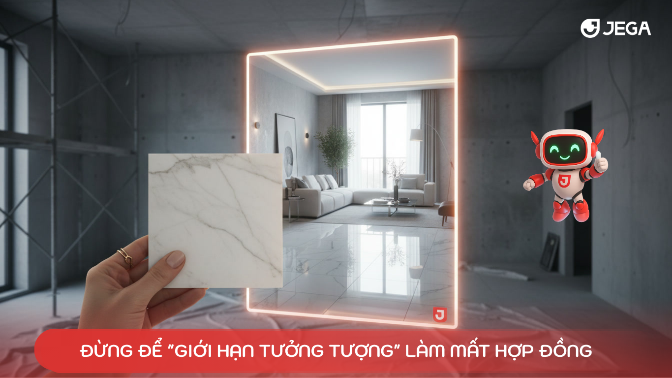 Điểm nghẽn tỷ lệ chuyển đổi tại Showroom Vật liệu: Giải quyết rào cản thị giác bằng công nghệ AI