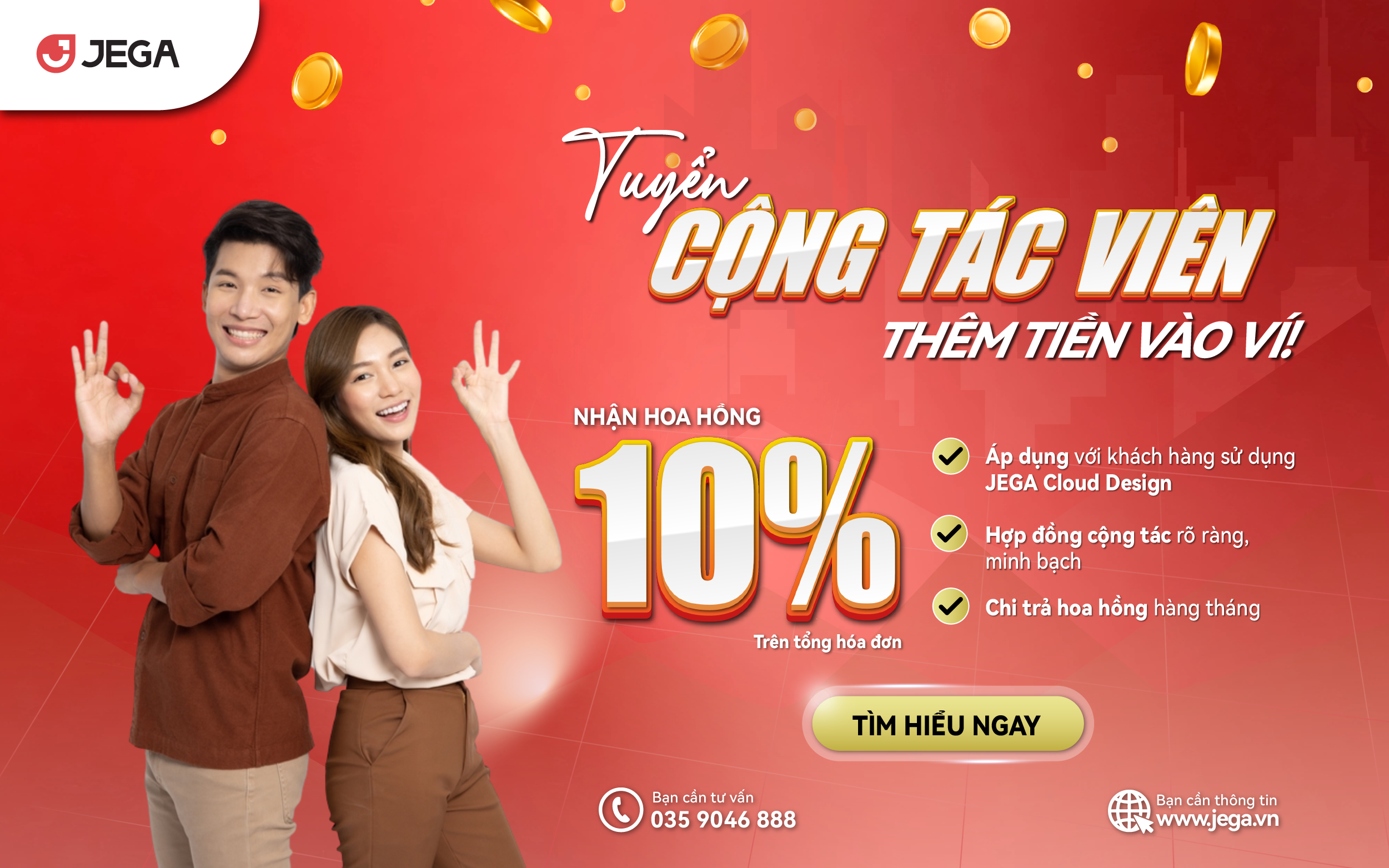 JEGA TUYỂN CỘNG TÁC VIÊN: CƠ HỘI VÀNG VỚI CHÍNH SÁCH HOA HỒNG HẤP DẪN!